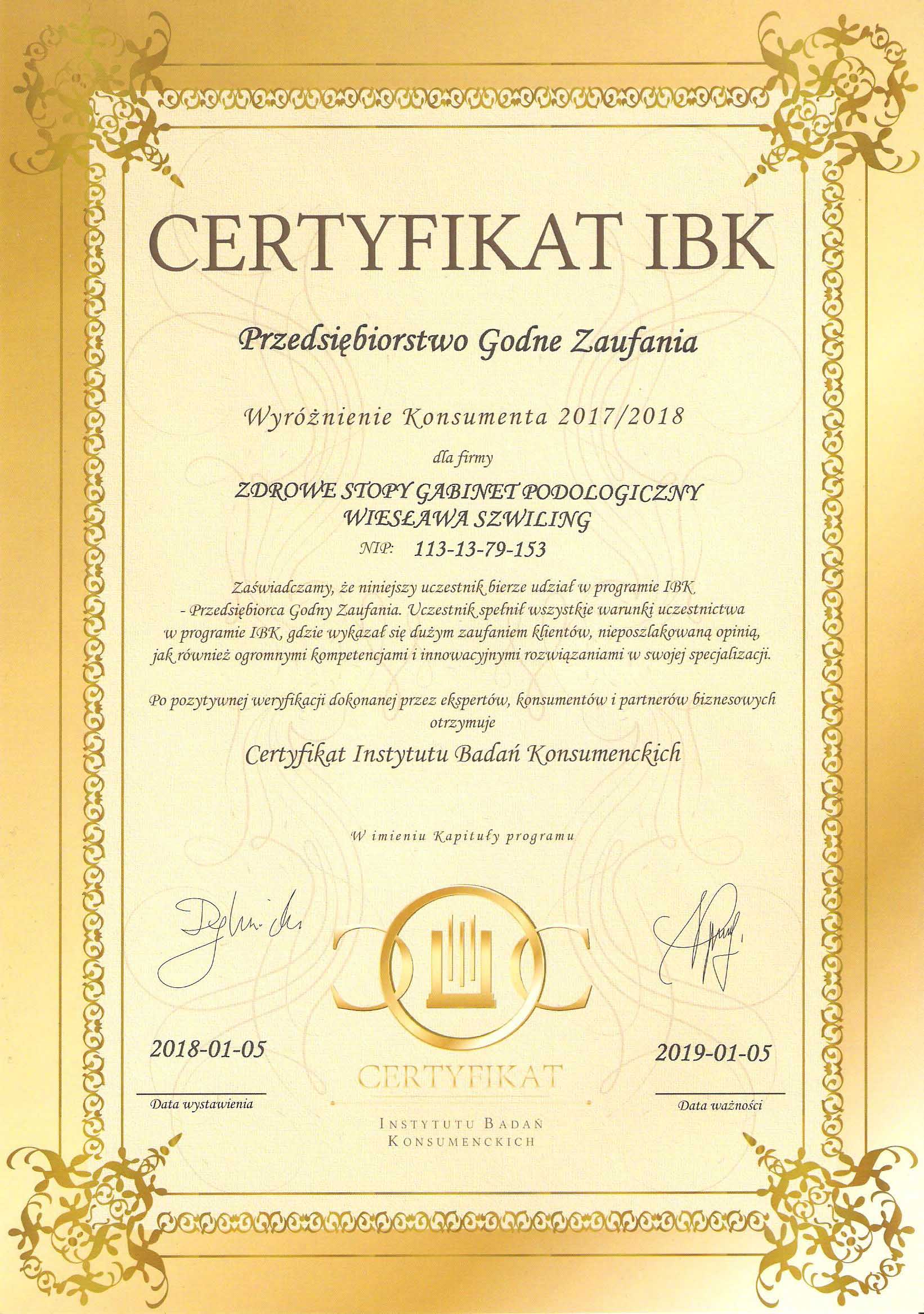 Certyfikat 1